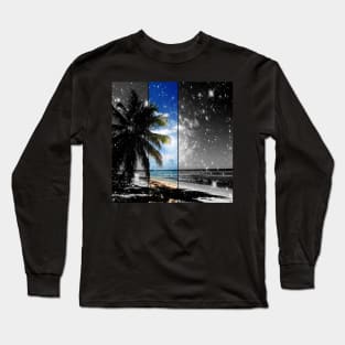 Caribbean Dreaming - digital artwork tribute to Isla Saona in the Dominican Republic Long Sleeve T-Shirt